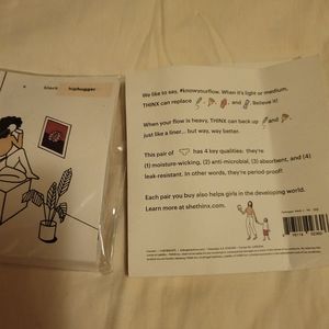 THINX brand black,  moisture-wicking, antimicrobial, leak-resistant panties: s/s